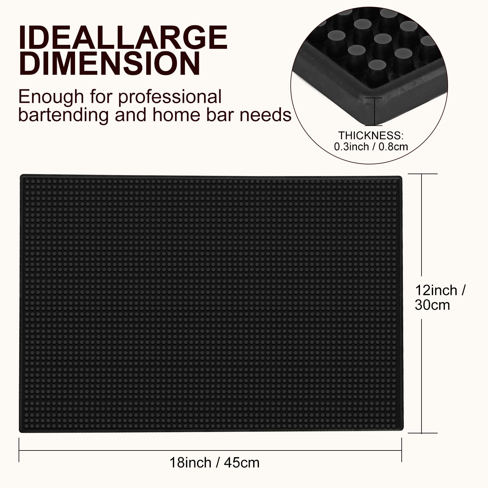 Coffee bar mat 18x12 inches for countertop use