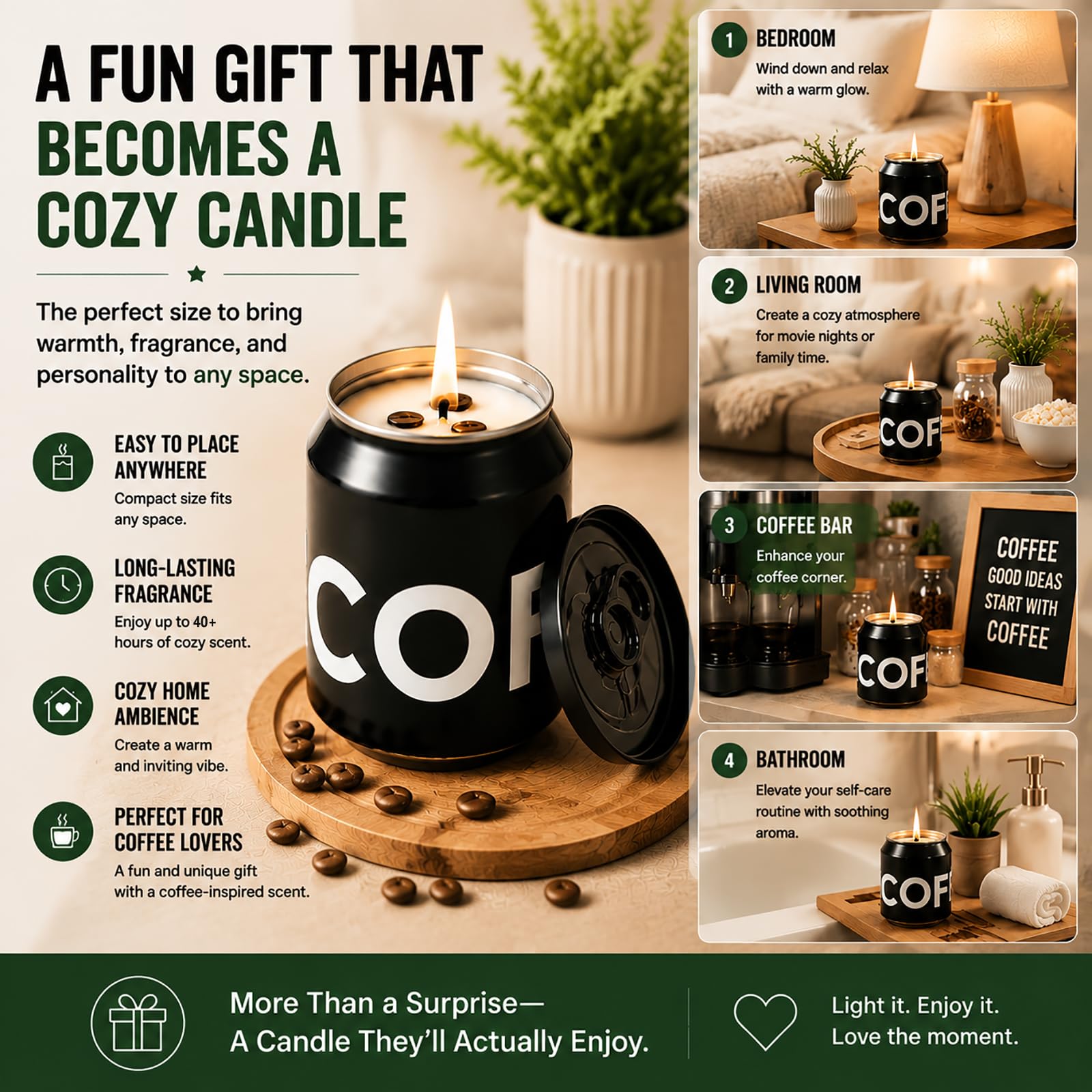 Candle for coffee corners living rooms kitchens home decor