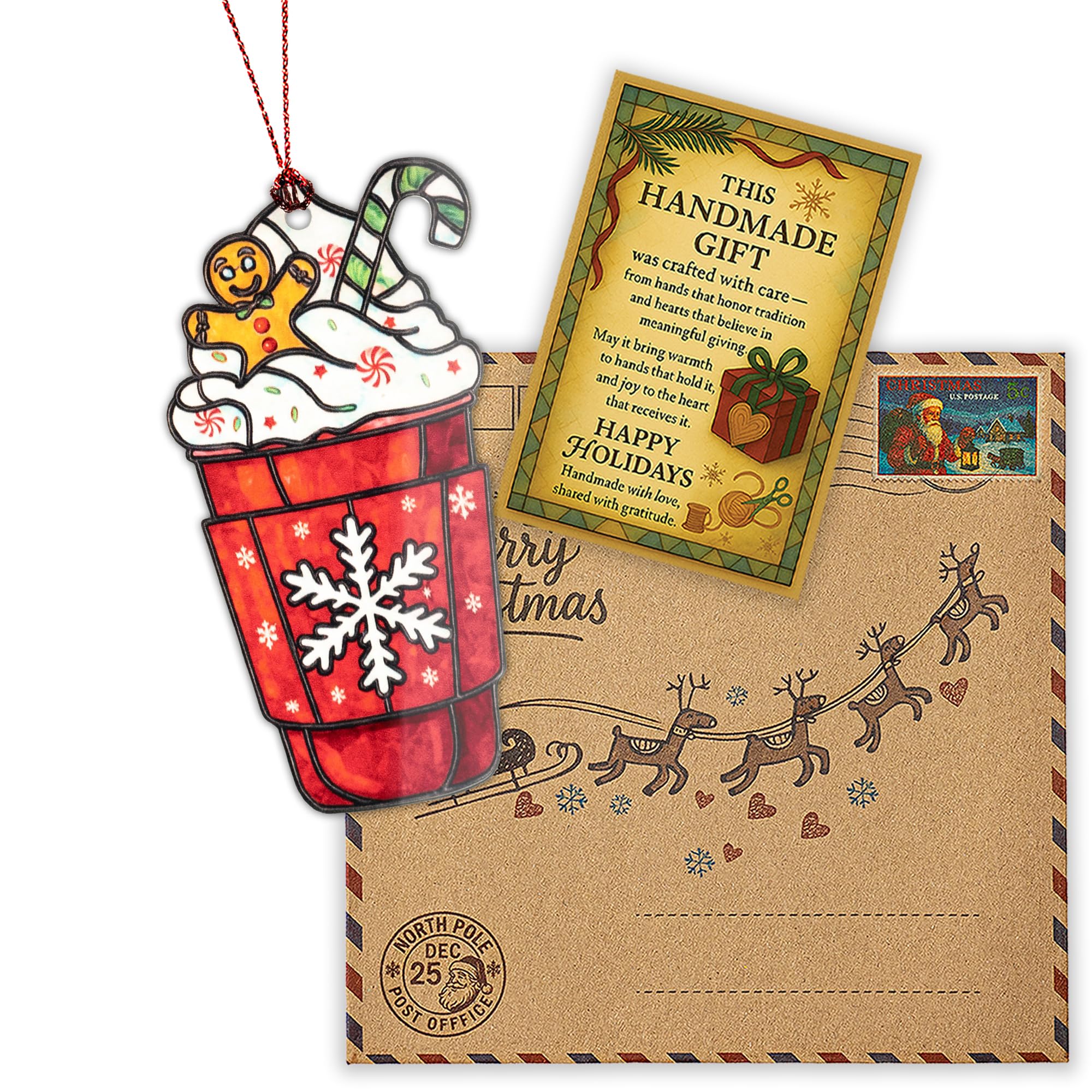 Coffee Christmas Ornaments colorful design on ornament