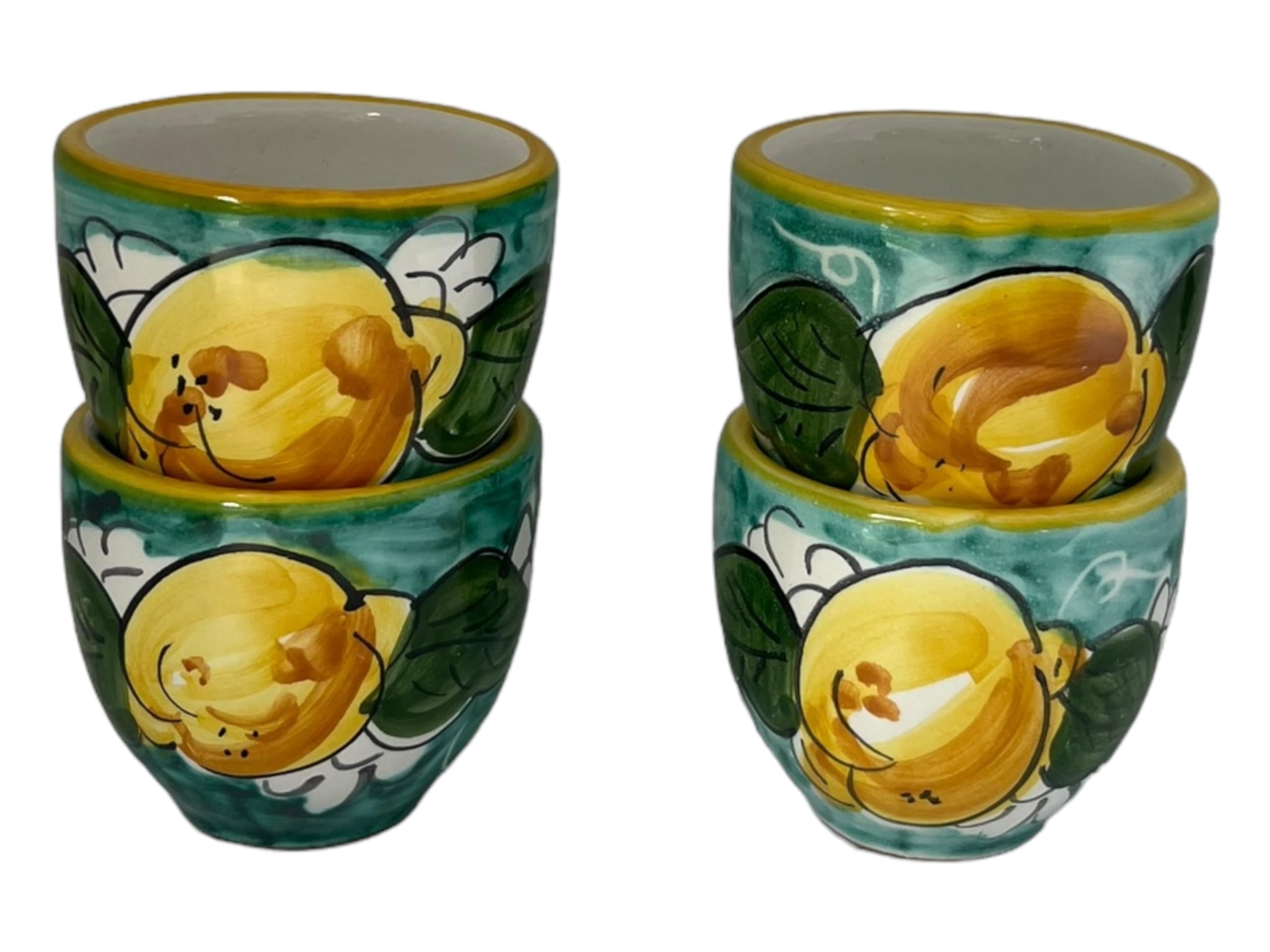 Coffee lover gift set Italian pottery lemon cups