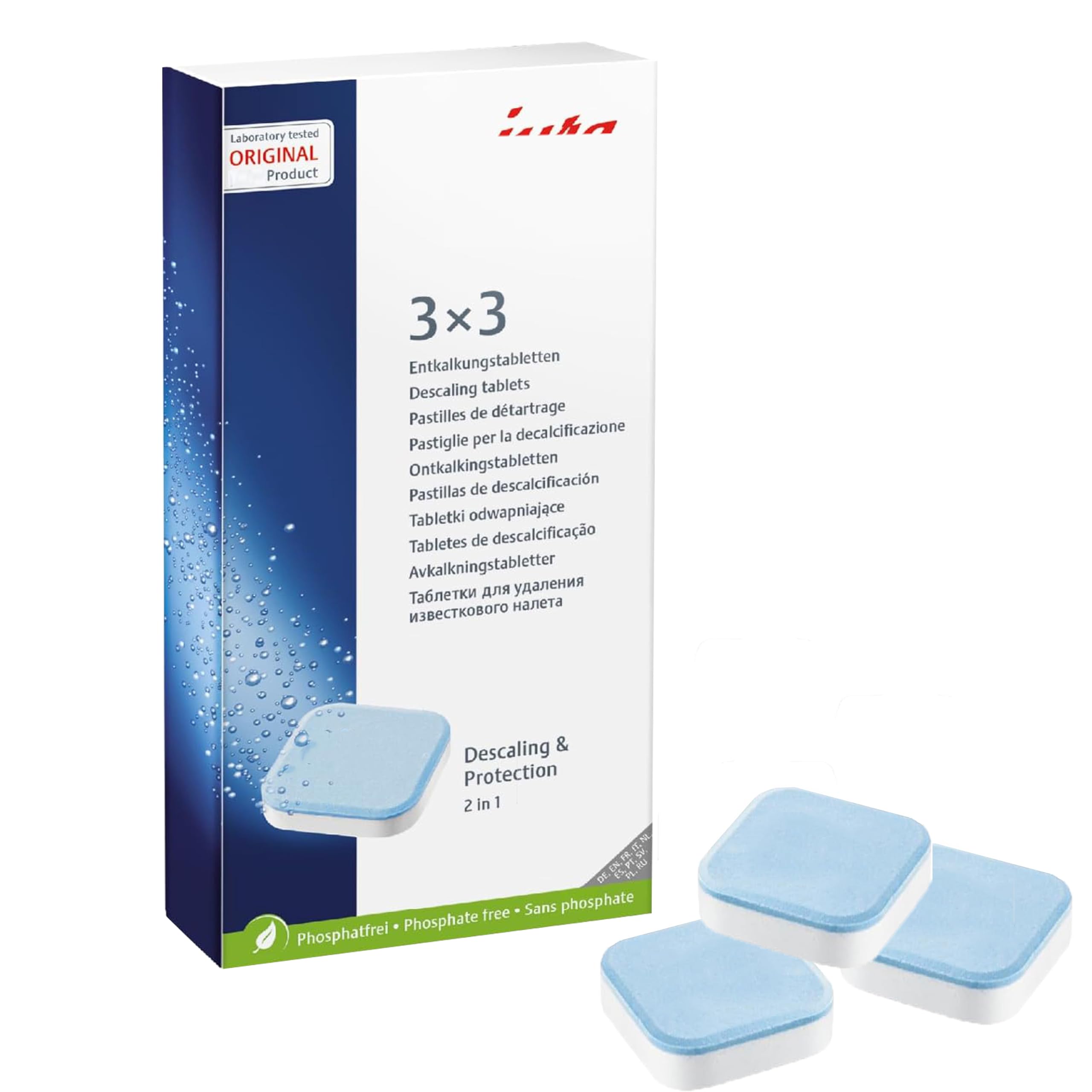 Coffee Machine Descaling Tablets nine square tablets per box