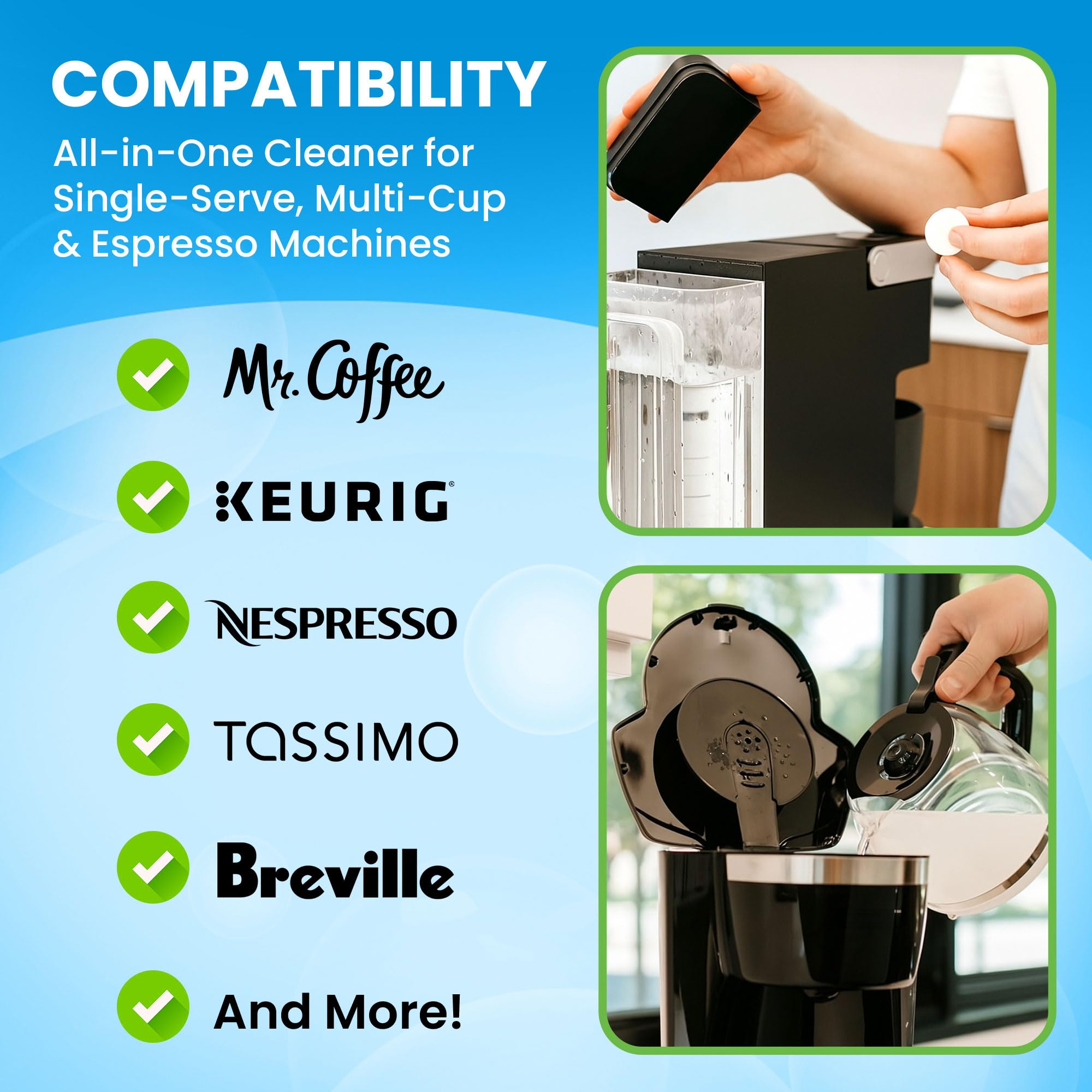 Universal compatibility with espresso and drip machines
