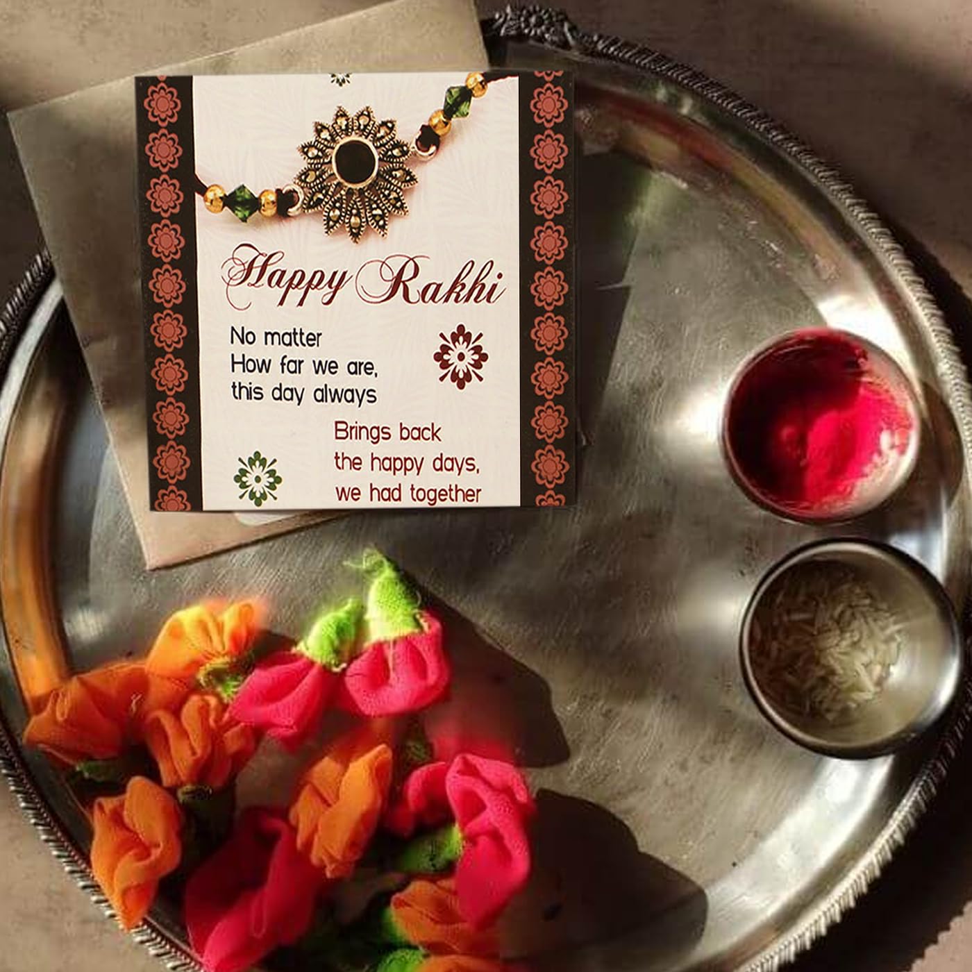 Ceramic mug and pristine resham dhaga rakhi thread