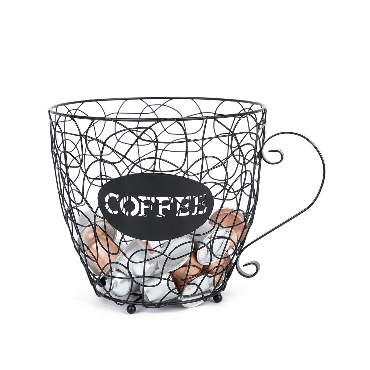 Coffee Pod Holder black on countertop