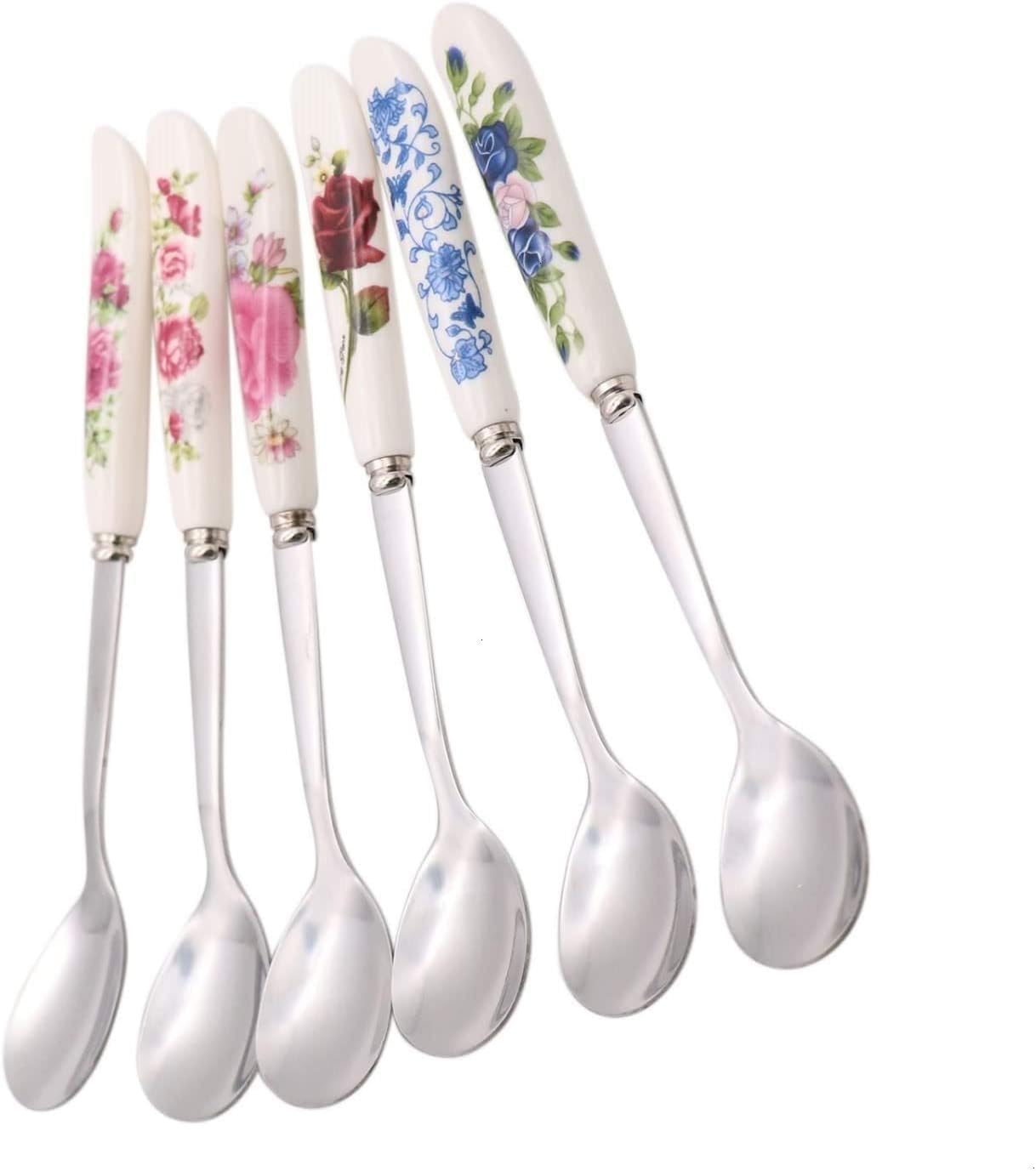 coffee spoon ceramic handle for tea and dessert