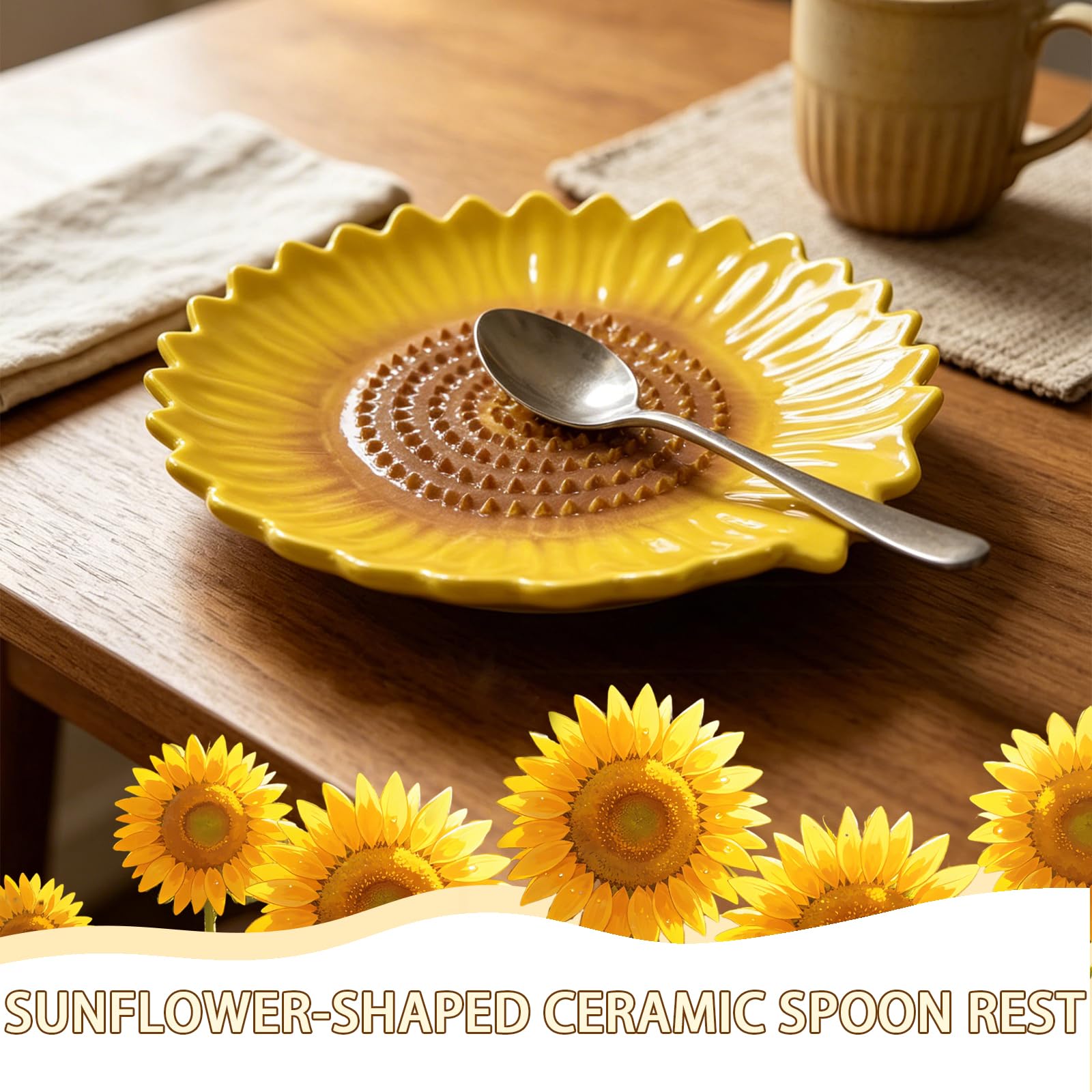 Compact coffee spoon holder included with spoon rest