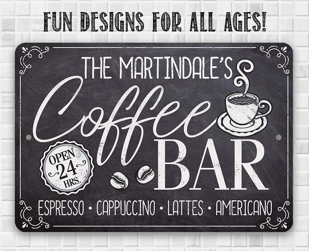 Durable metal sign for coffee station decor