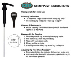 Syrup pump dispensing 1/4 fl oz per pump for accuracy