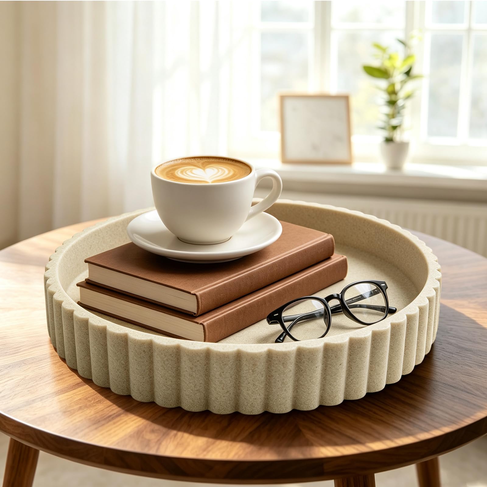 Sandstone resin decorative tray for bathroom