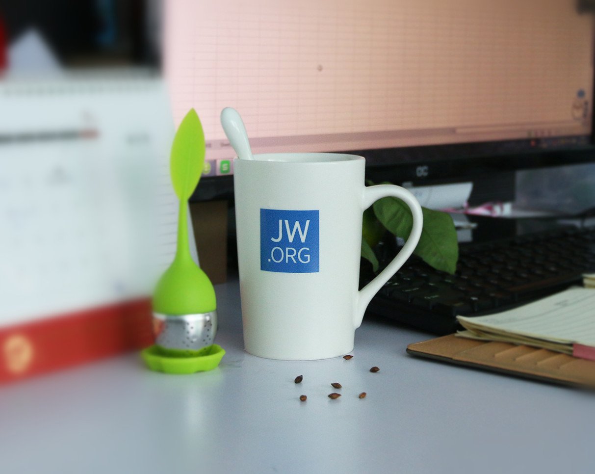 Reusable ceramic mug TONOS JW.ORG for ministry supplies
