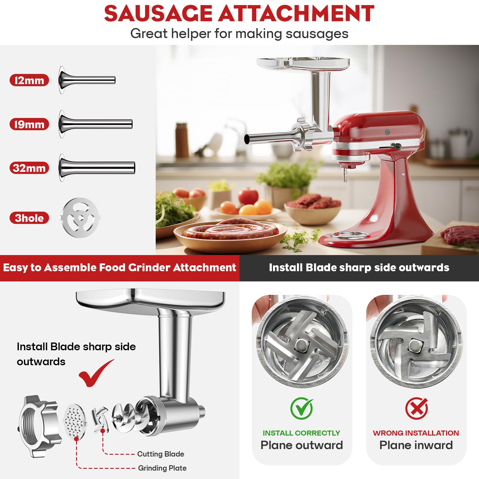 Cofun slicer shredder attachment for KitchenAid mixer