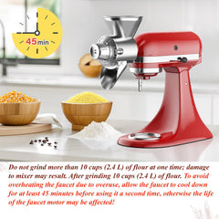 9 grind settings dial on Cofun grain mill attachment