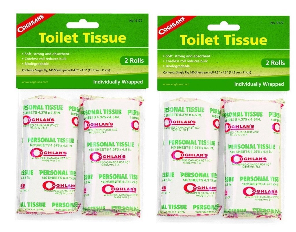 Coghlan's 9177 Toilet Tissue 4 Pack coreless travel camping tissue