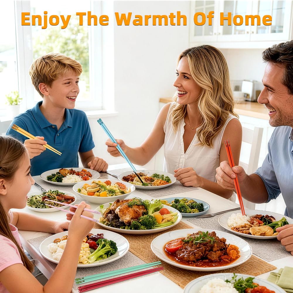 Six pairs chopsticks set for family dining