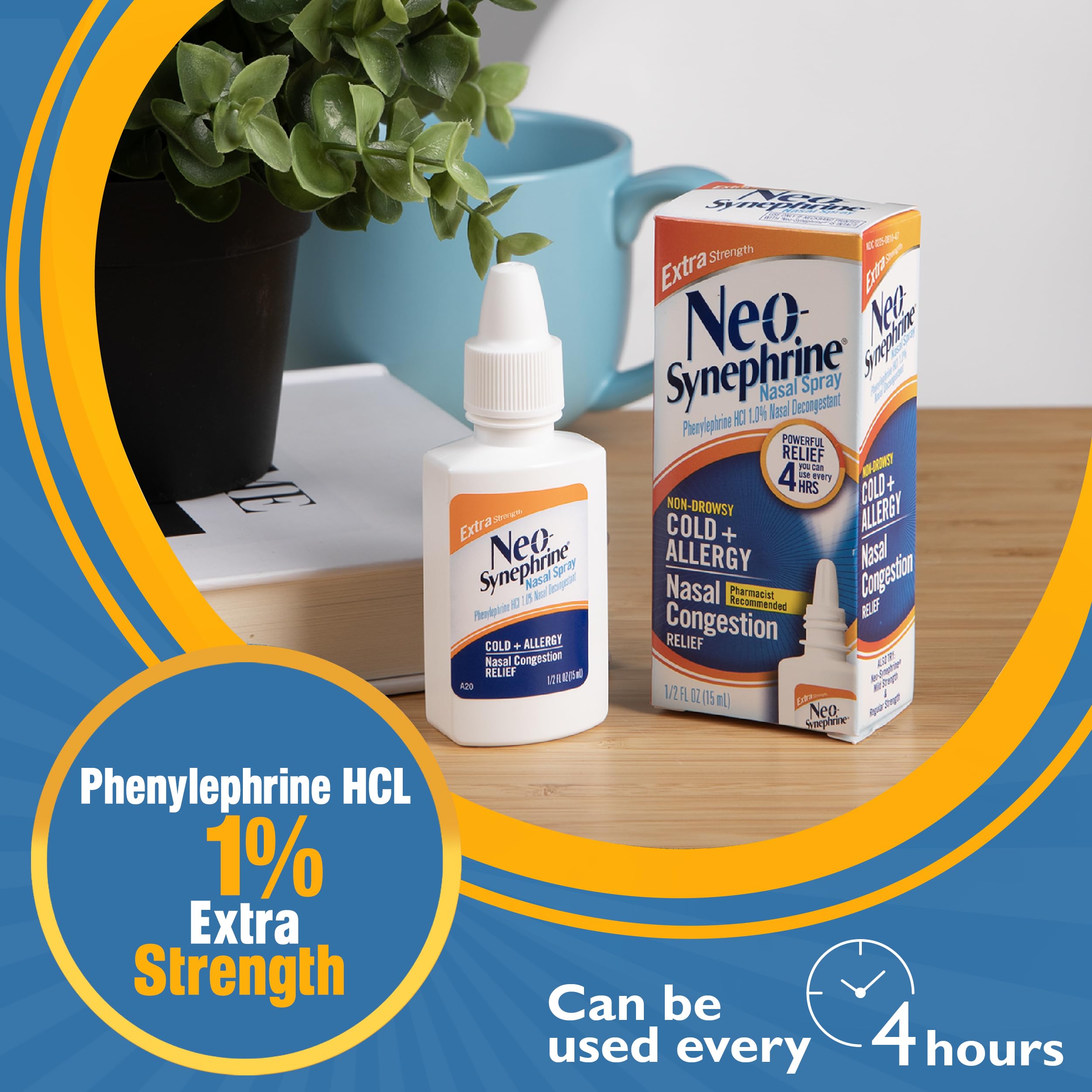 Cold hay fever allergy relief concept with nasal spray