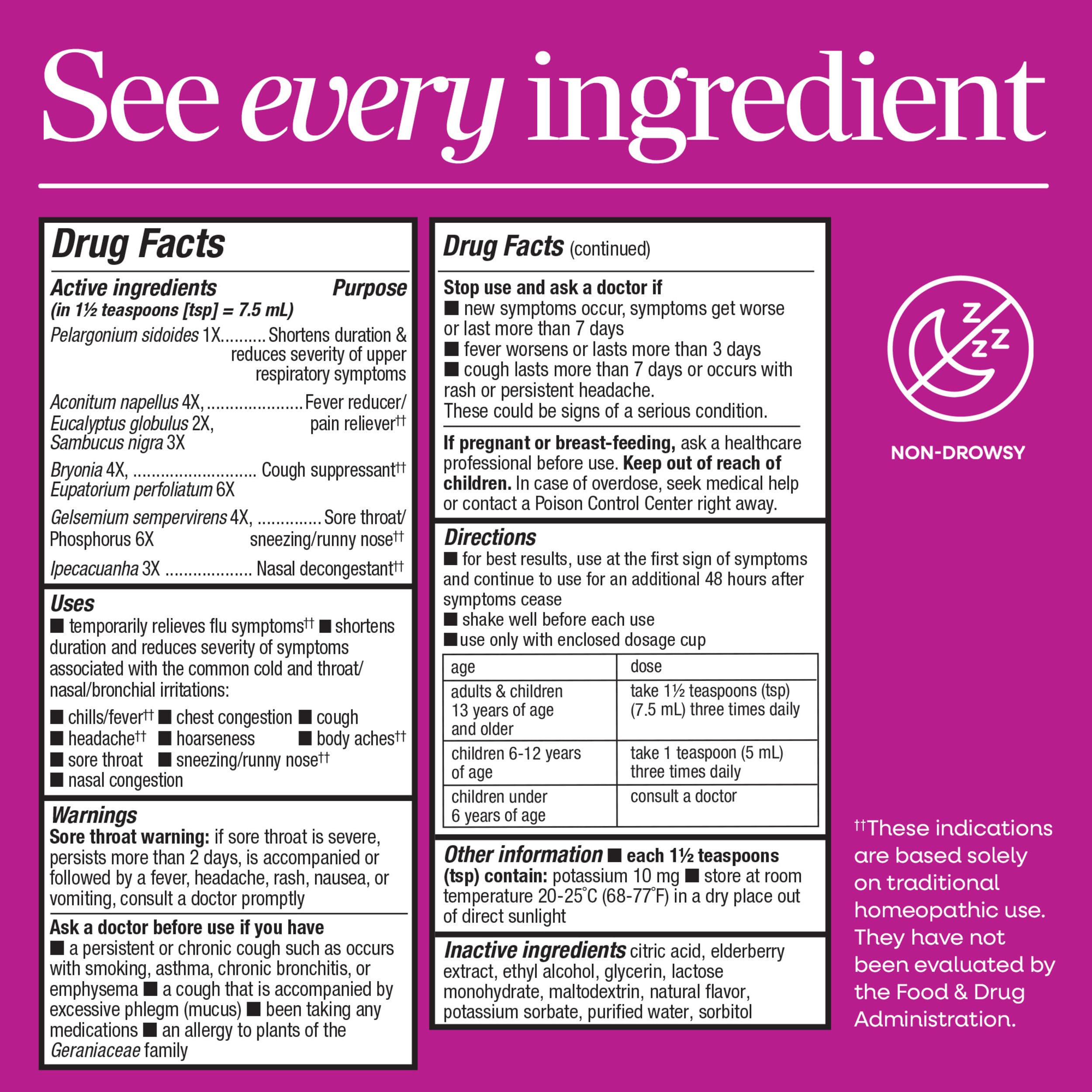 Daytime non-drowsy Umcka syrup image with 0.45% alcohol