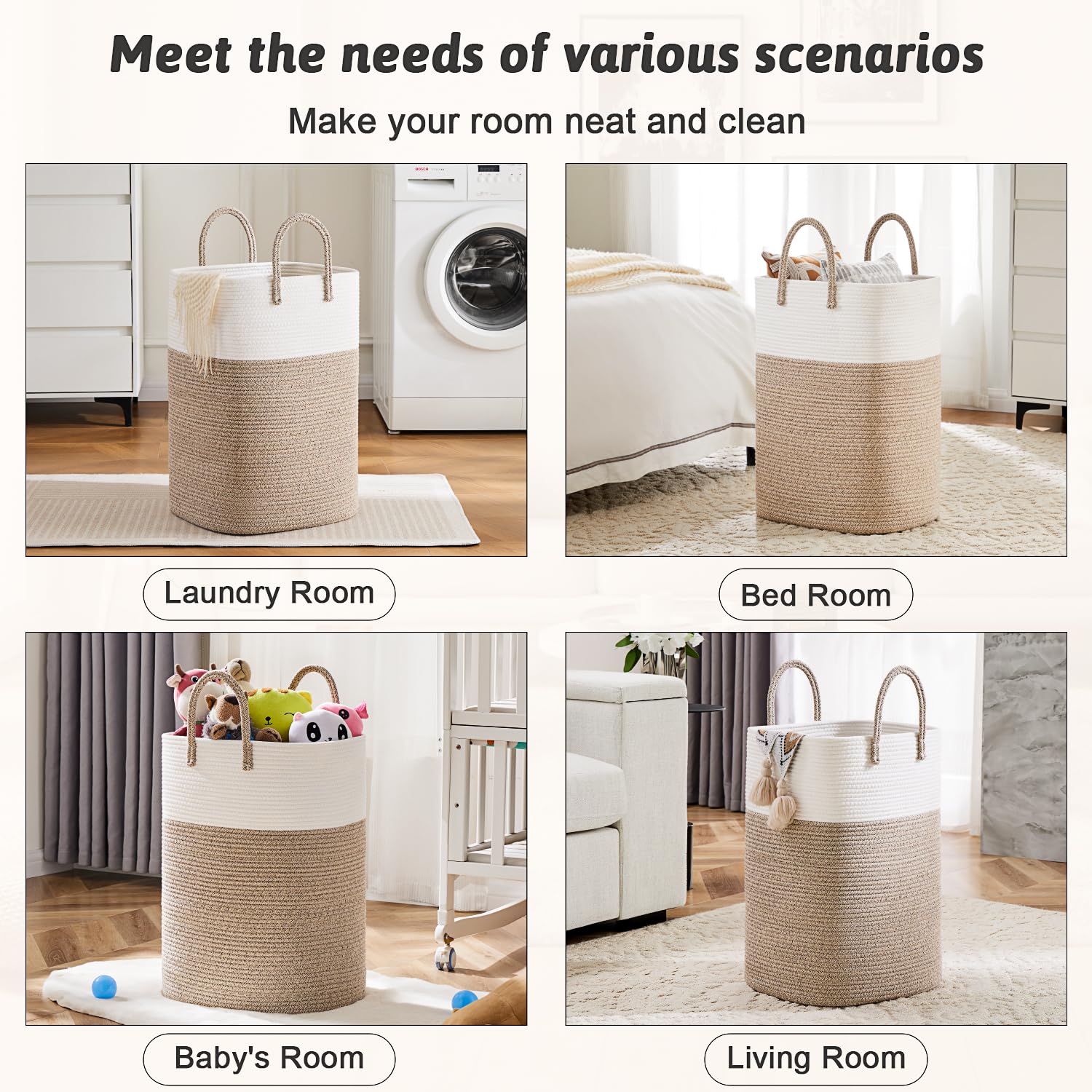 Breathable durable handwoven laundry hamper