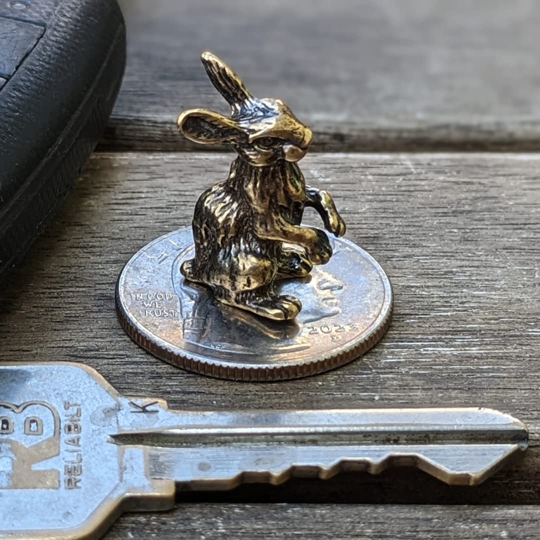 Collectible brass rabbit figurine image