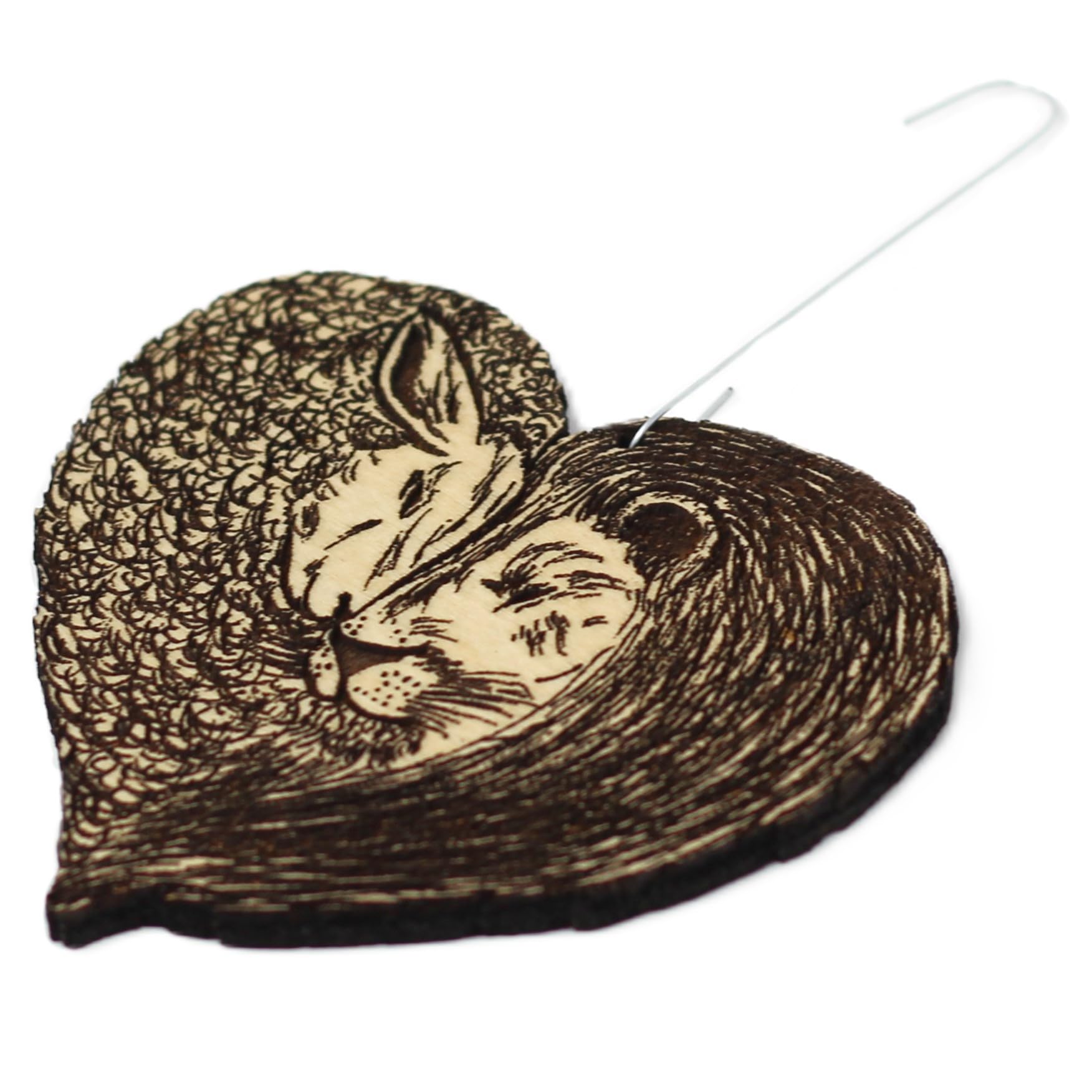 Hanging ornament with birch wood design and hanger