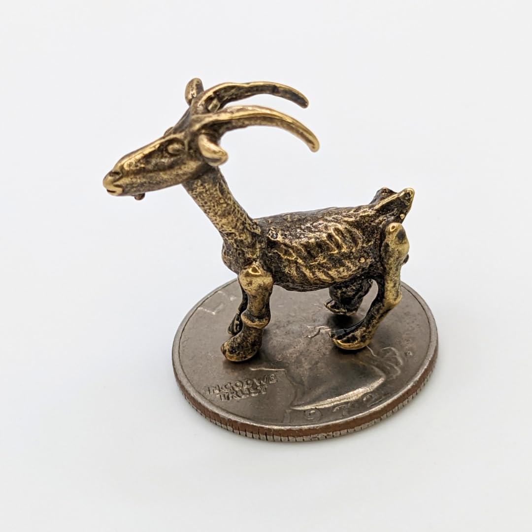 Handmade brass farm goat ornament for collectors