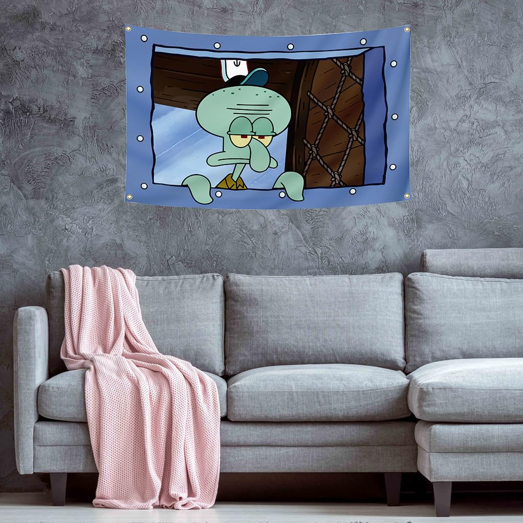 3x5Feet octopus flag banner in dorm room decor setting
