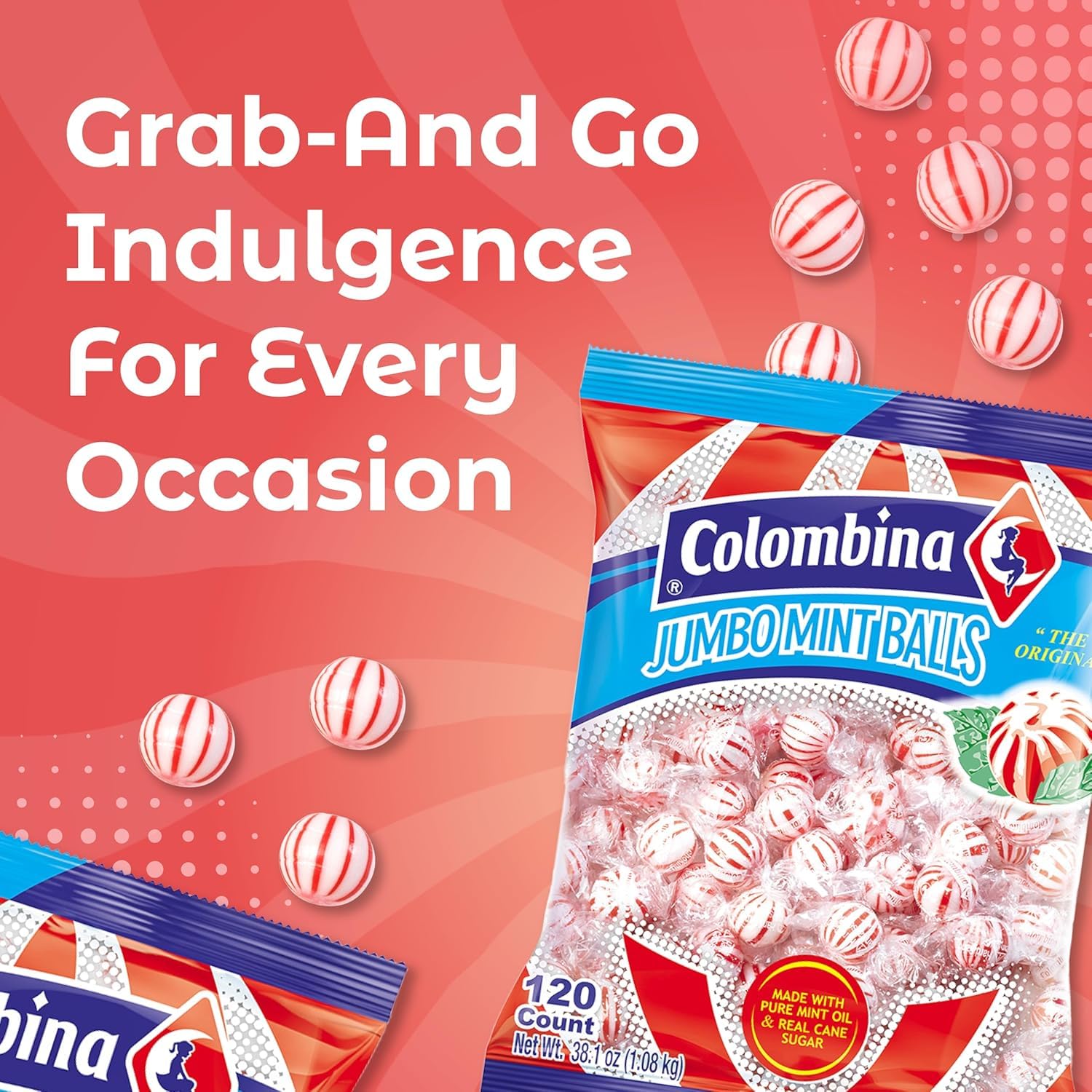 Colombina peppermint two 38 pound bags bulk packaging