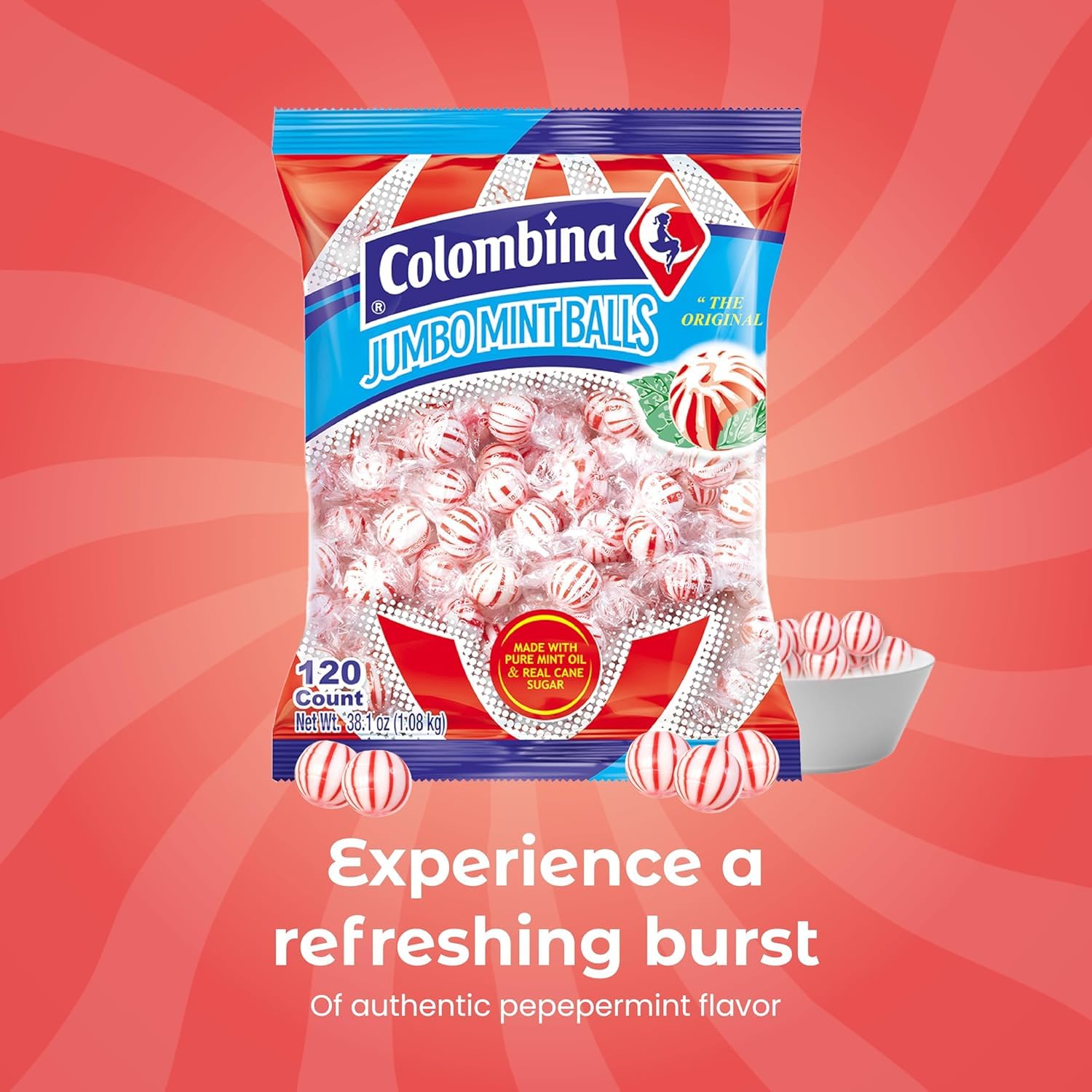 Bulk Colombina peppermint candies in red white packaging