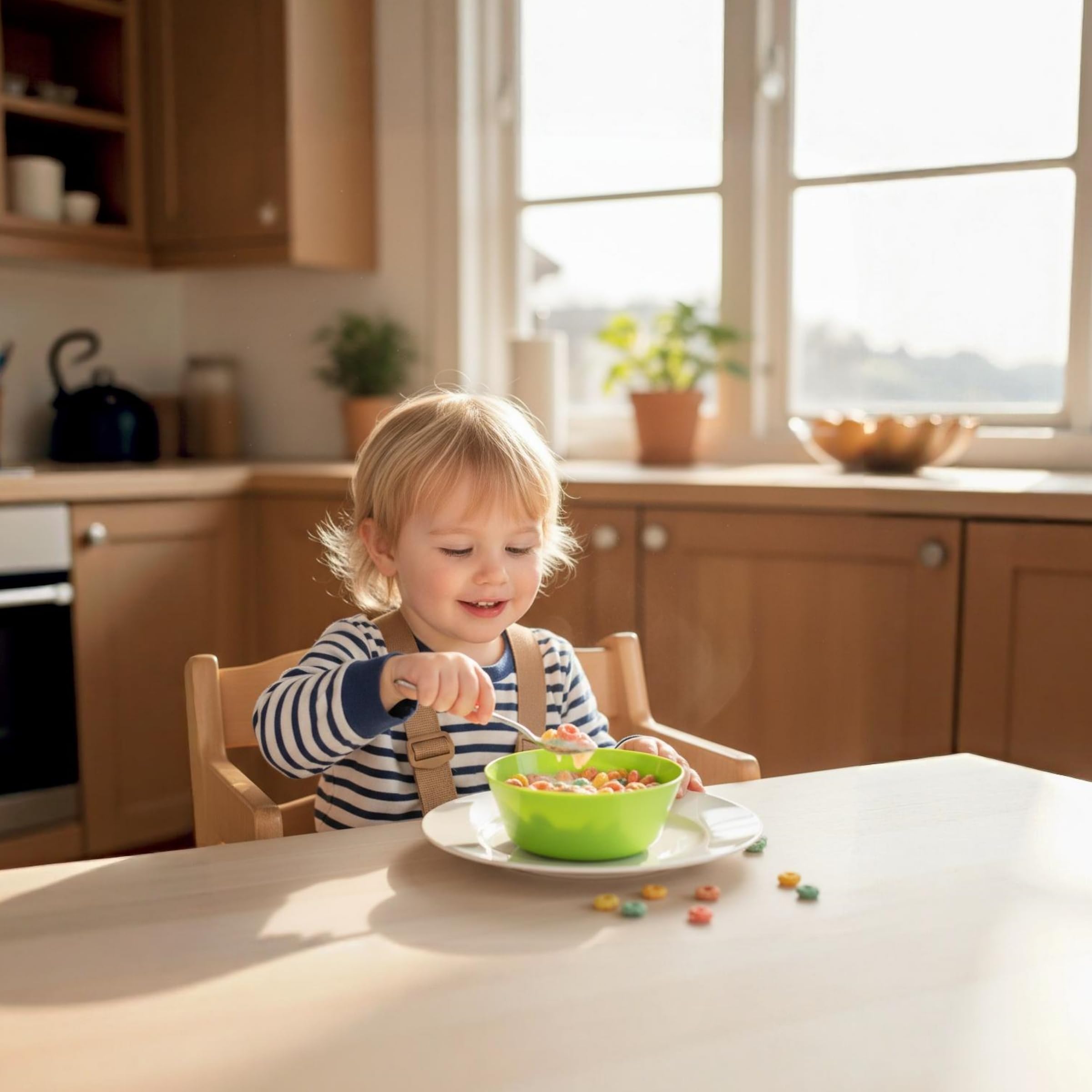 Microwave and refrigerator safe kid bowls with flat bottom