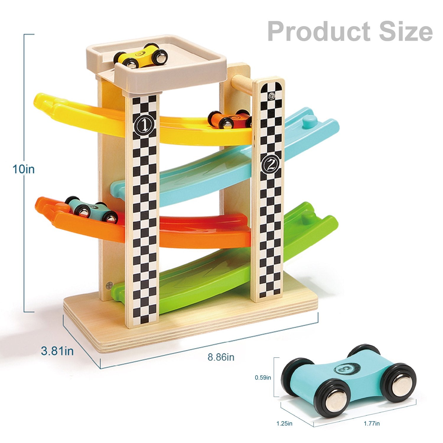 Safe BPA-free wood with non-toxic paint for toddler play