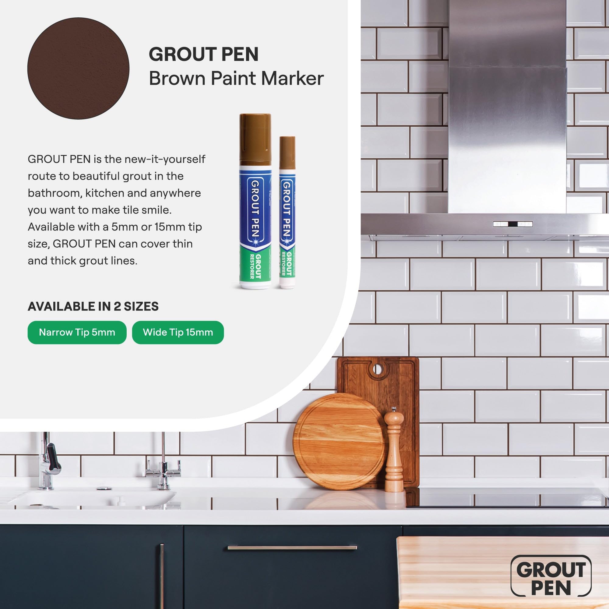 Dry tip primed grout pen packaging