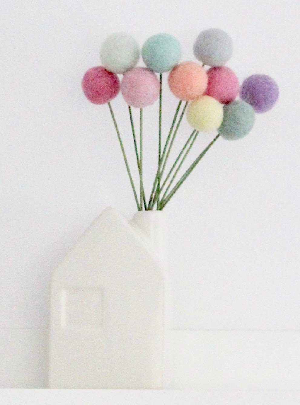 No vase included with felt ball bouquet