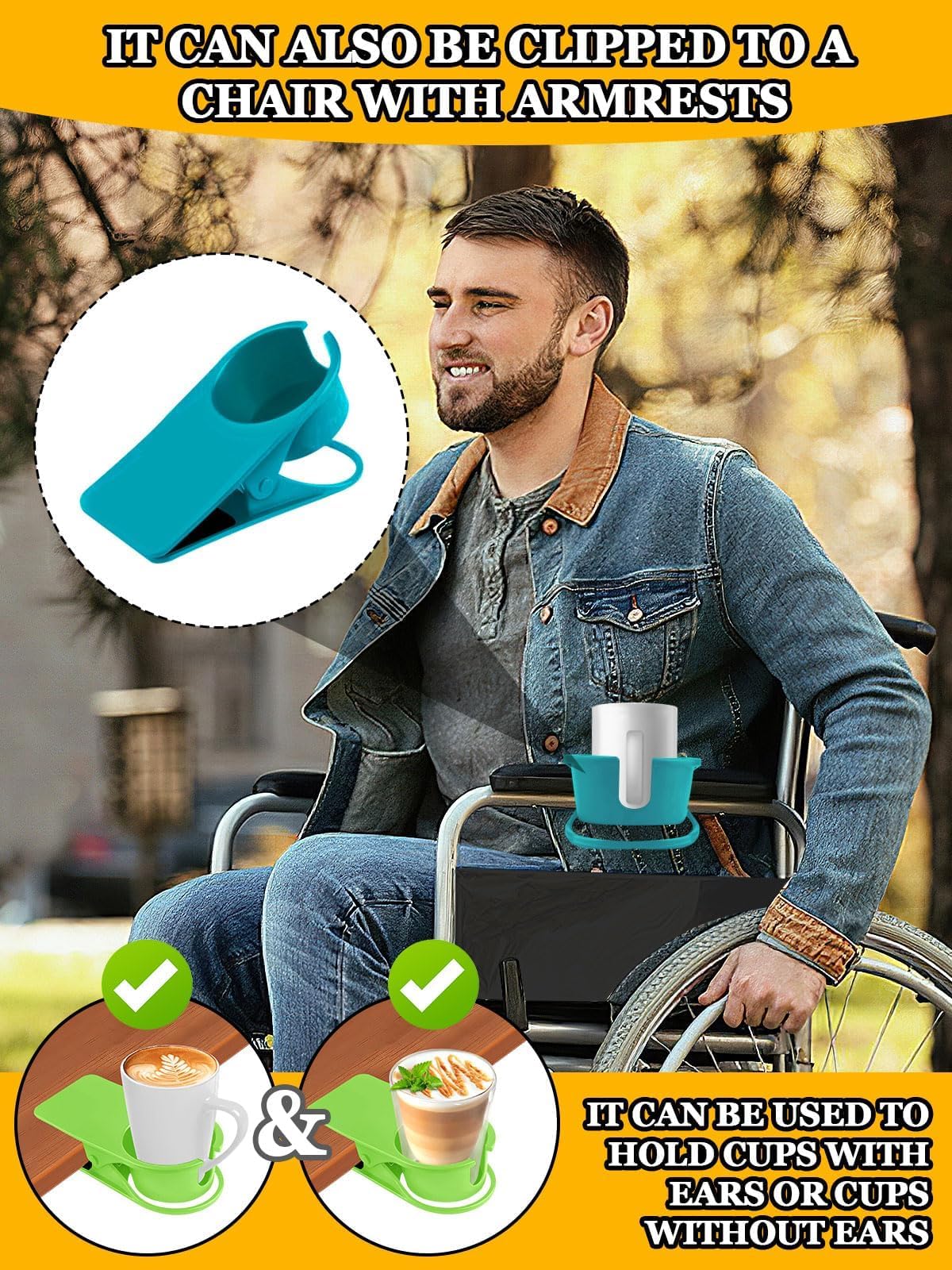 Color options Yellow Green Blue for cup holder