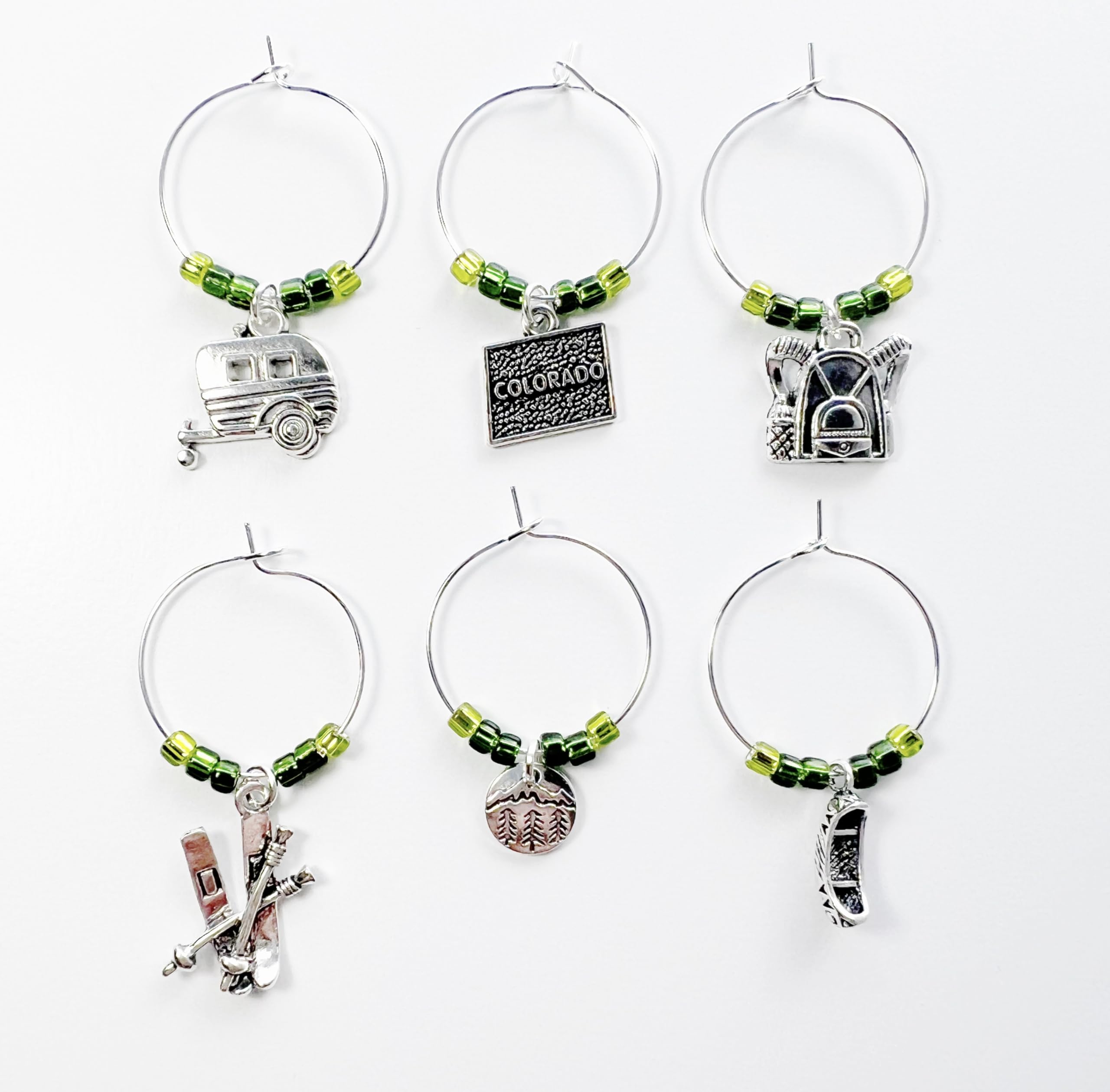 Colorado state design charm for wine glass