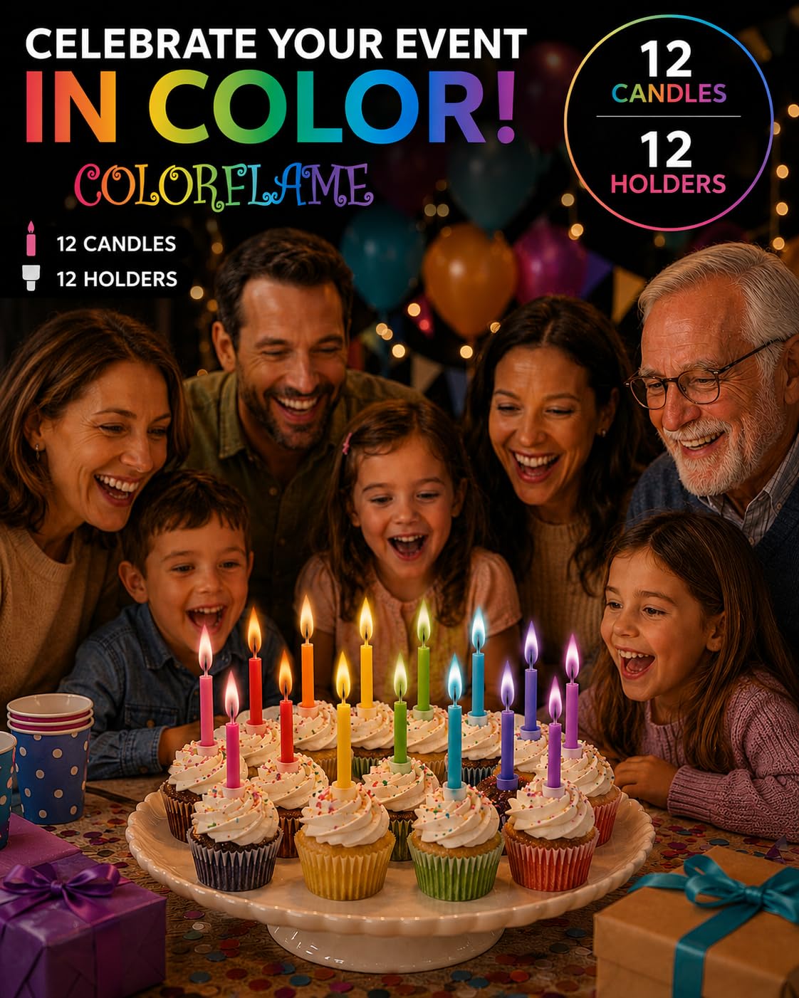 Colorflame unscented candles