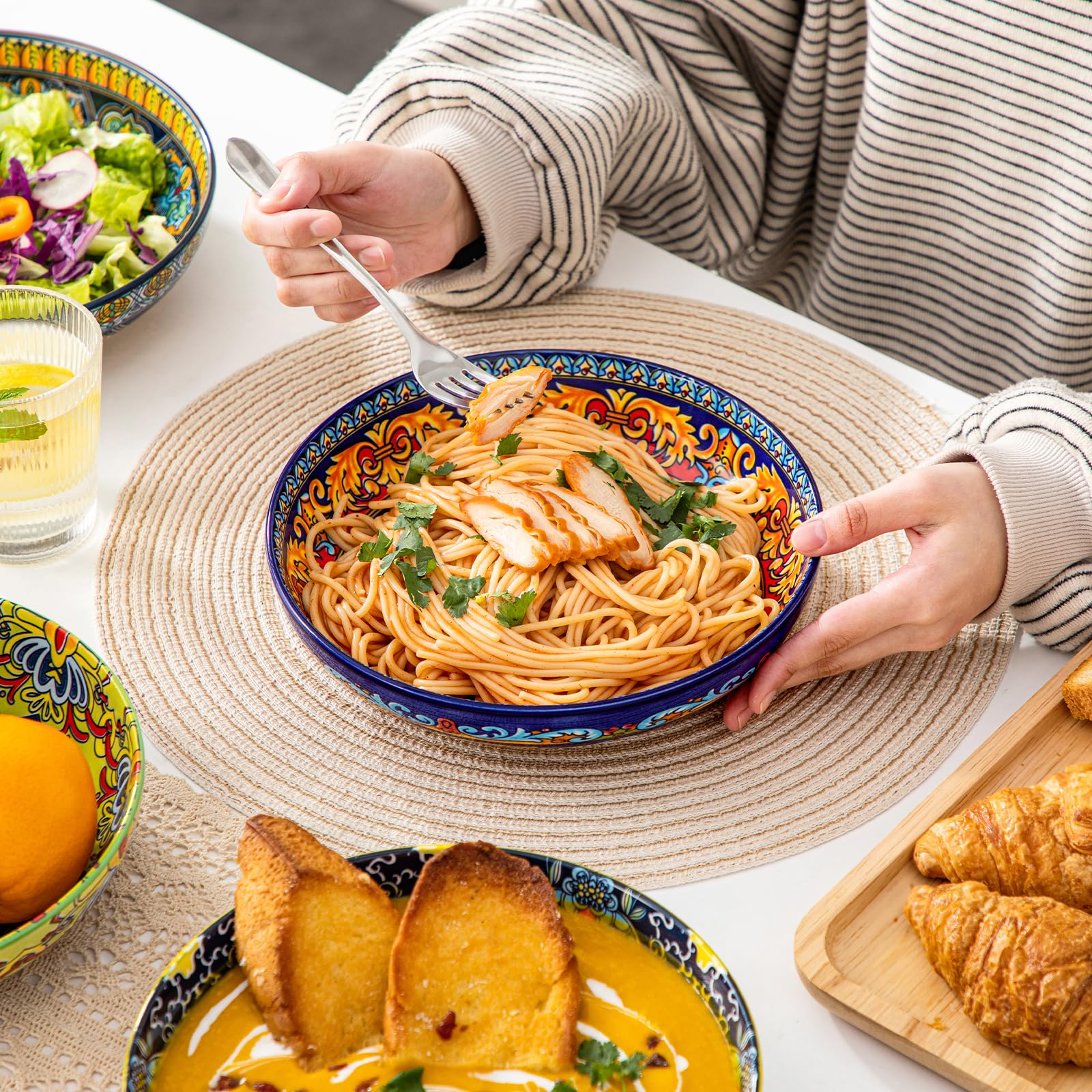 colorful bowl plates suitable for soup and salads by vancasso