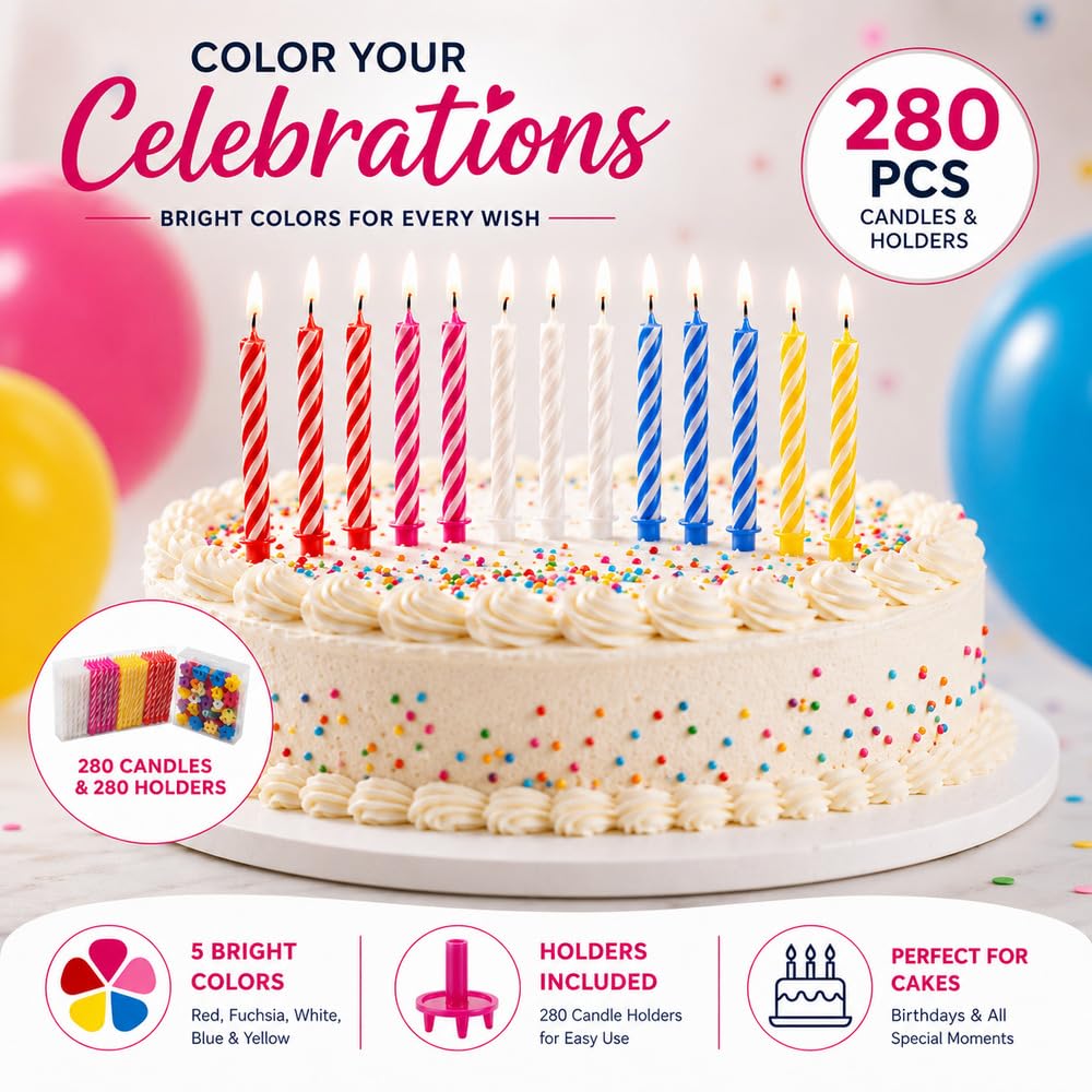 Bulk birthday candle pack suitable for parties and events
