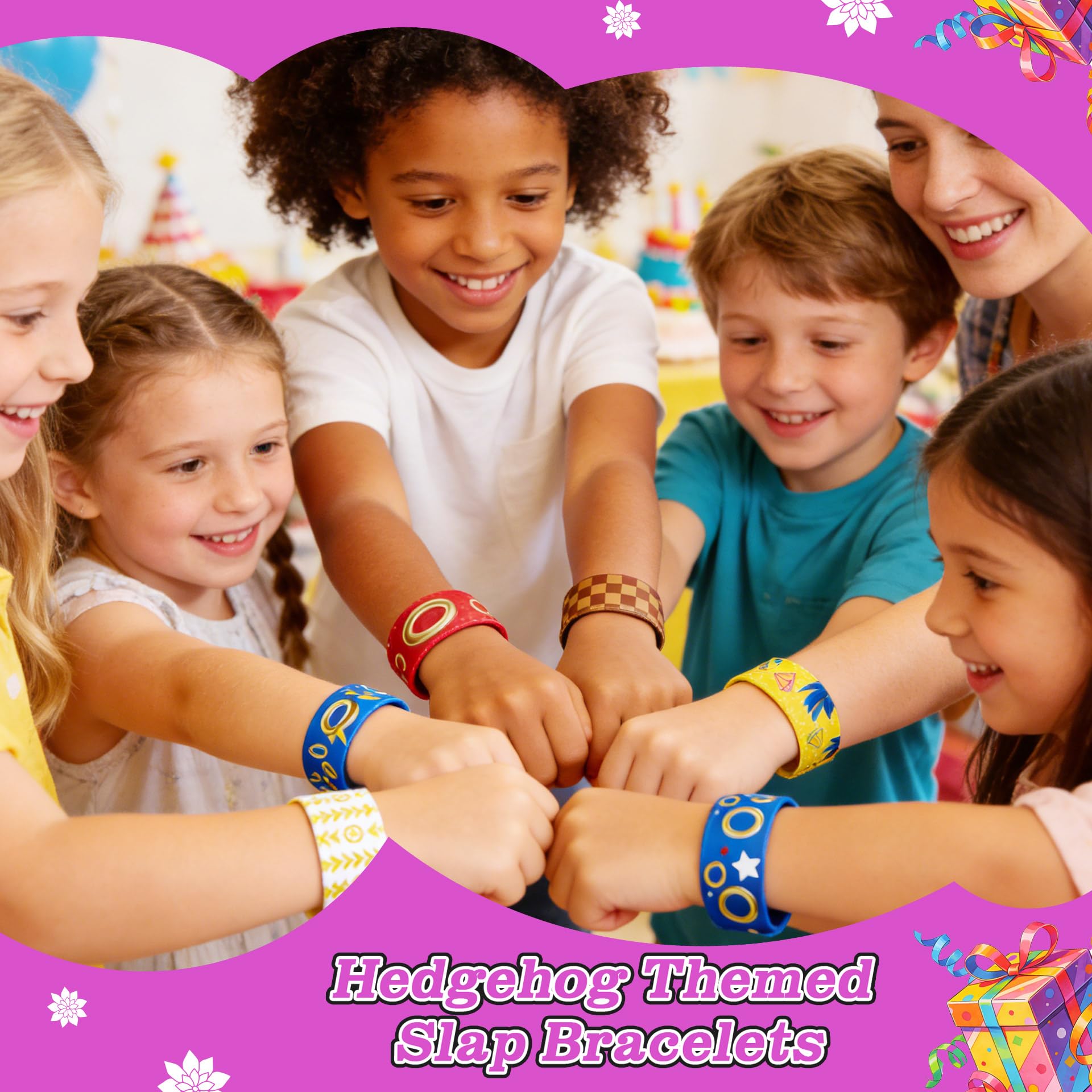 Adjustable hedgehog clapper bracelets 22 x 3 cm for kids