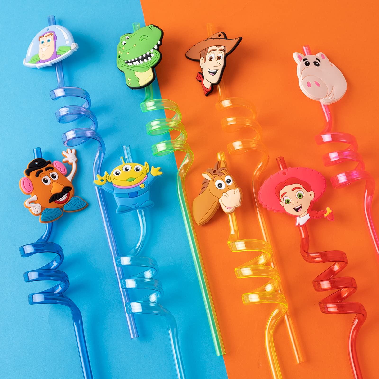 Colorful straw colors with distinct character patterns