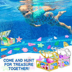 Blue green red yellow pink diving gems for pool play