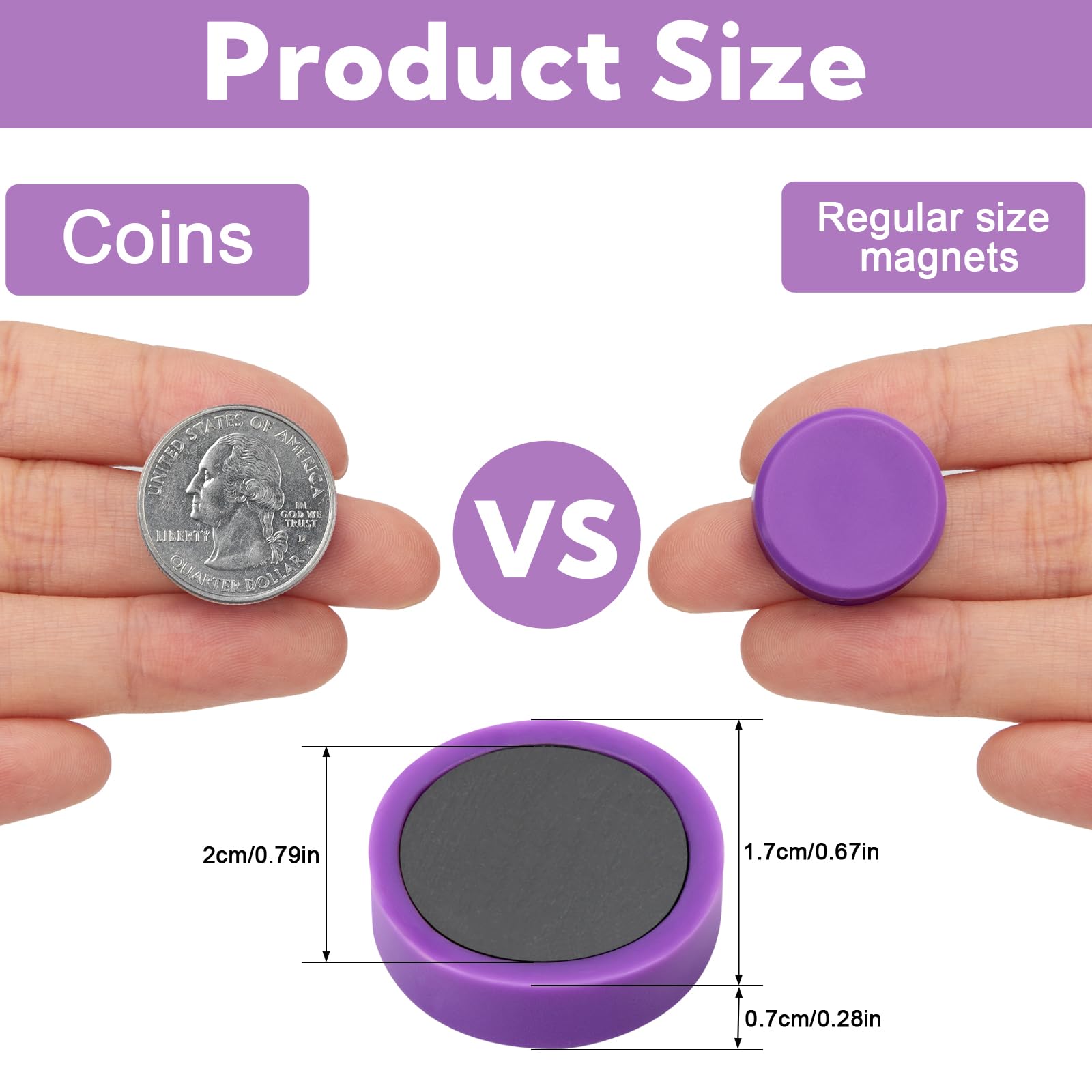 Fridge magnets with large magnetic contact surface for strong hold