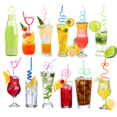 colorful funny straws for kids reusable and washable
