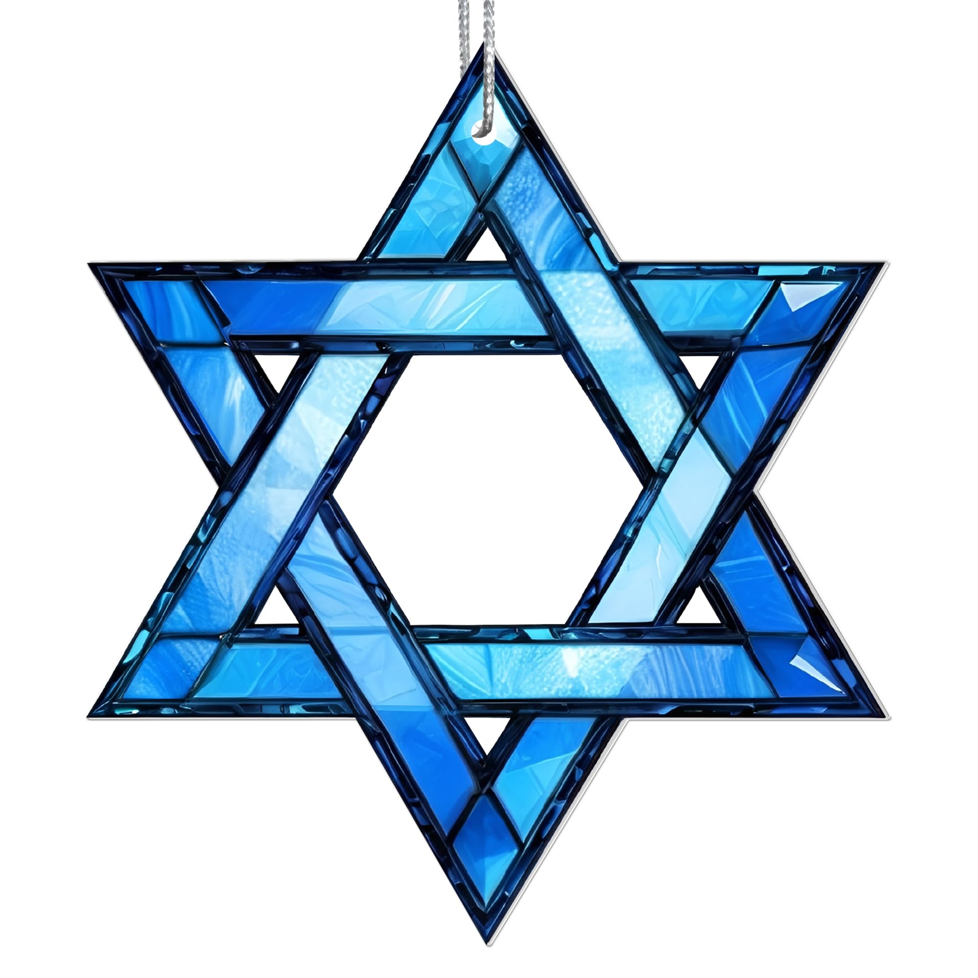 Colorful Hanukkah Star of David ceramic ornament for Chanukah decor
