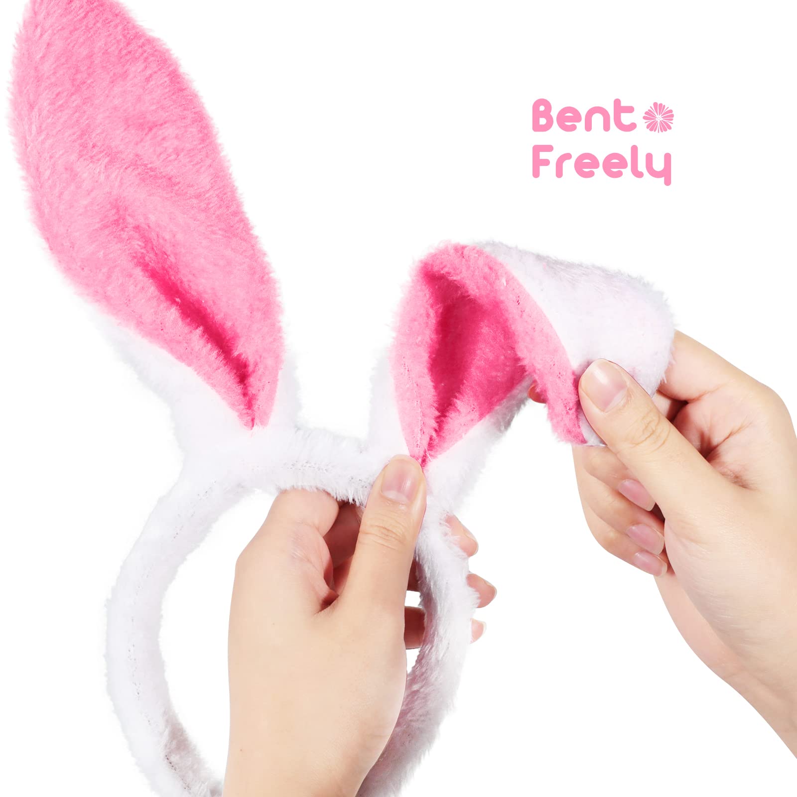 Plush bunny ears headbands with bendable iron wire