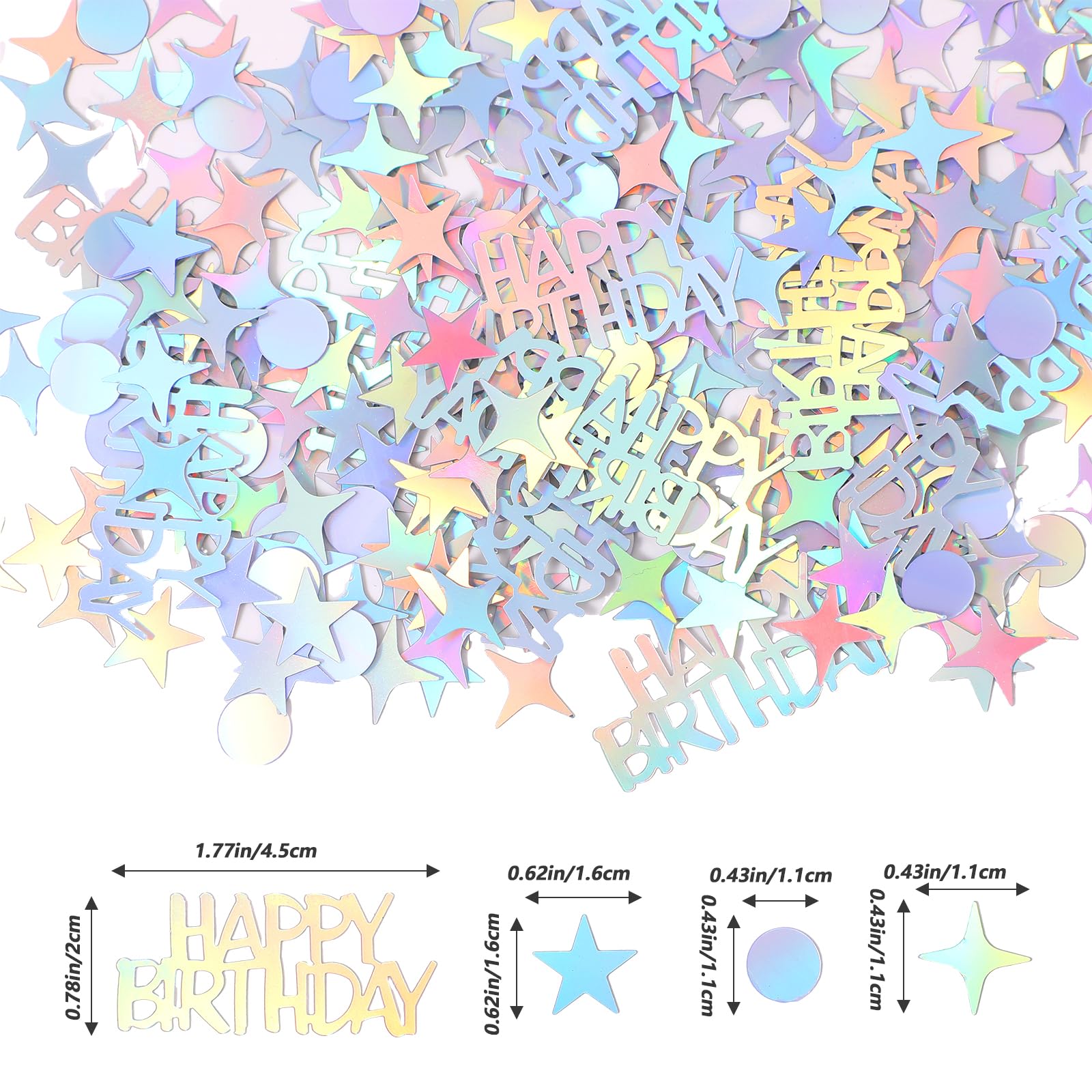 Colorful Silver Exploding Star Confetti set