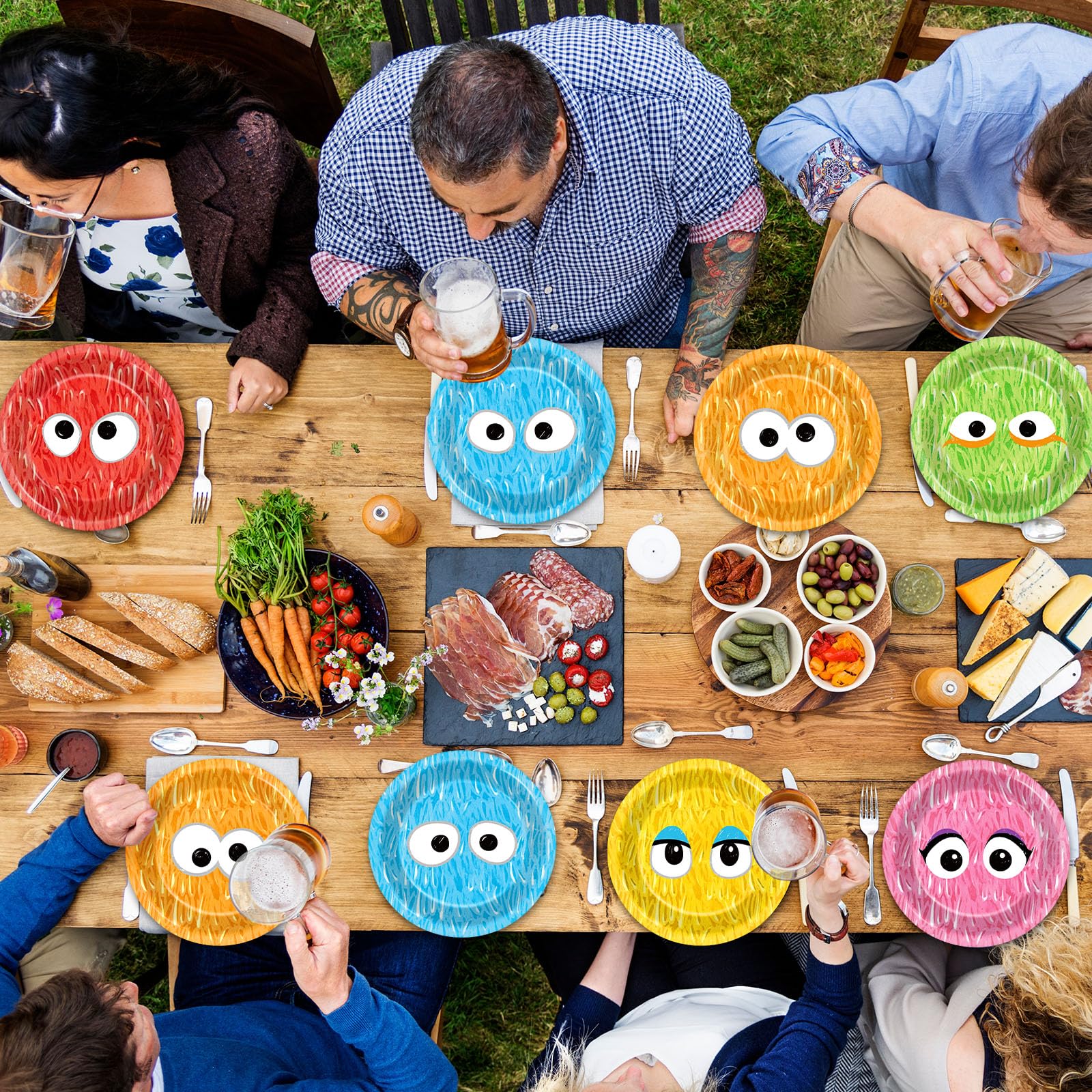 MinFyberd street theme cartoon plates for casual gatherings