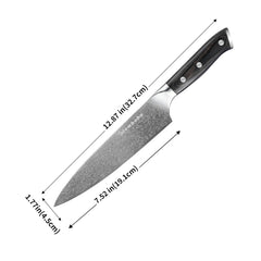 Colorwood handle on Glowbobo chef knife