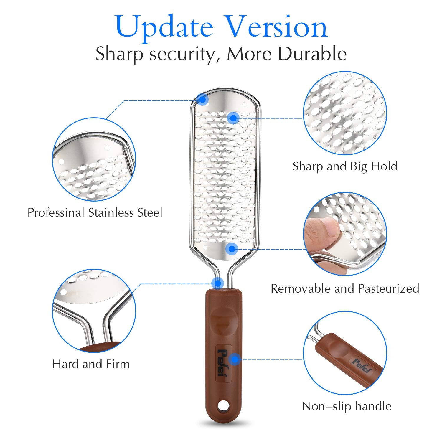 Colossal stainless steel detachable foot scrubber