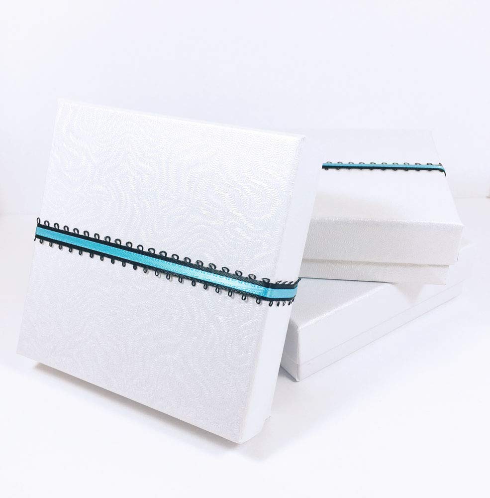 Gift-ready packaging white box wrapped in ribbon for wine charms