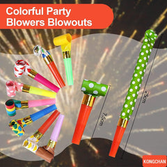 Colourful noisemakers for parties