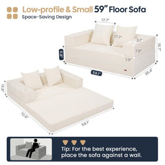 59in wide COMAX futon sofa bed unfolded for full size